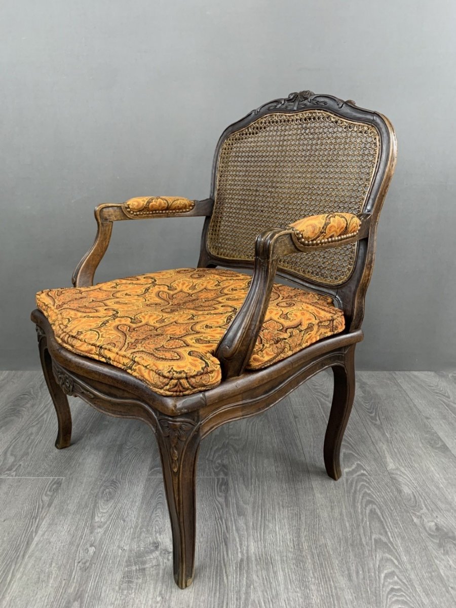 Paire De Fauteuils Cannelés En Bois Sculpté Louis XV, Fin XIXe Siècle-photo-3