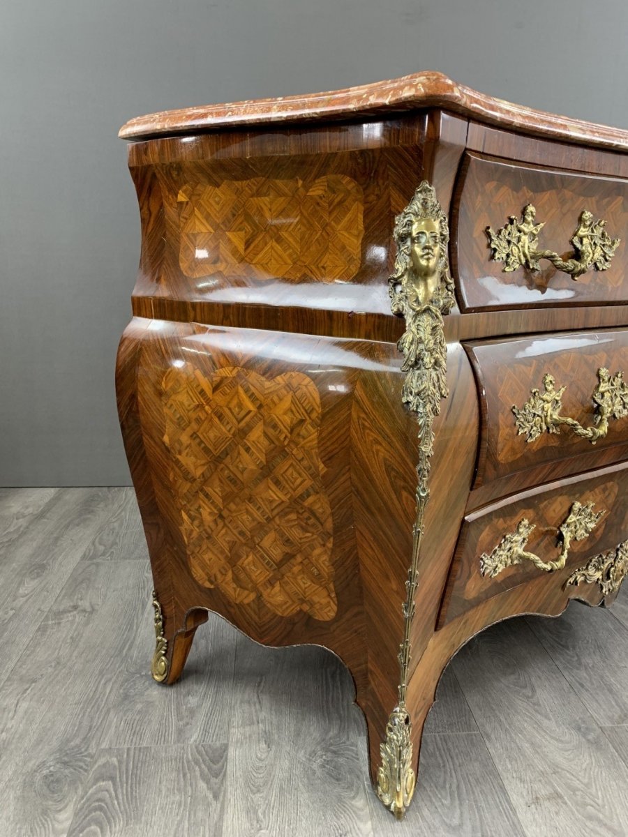 Curved Chest Of Drawers In Louis XV Style, Early 20th Century-photo-1
