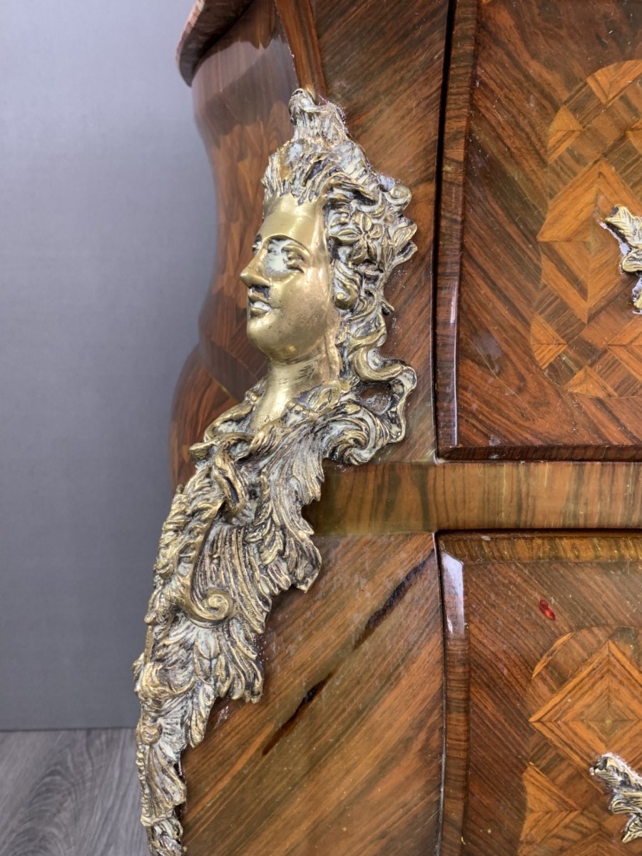 Curved Chest Of Drawers In Louis XV Style, Early 20th Century-photo-2