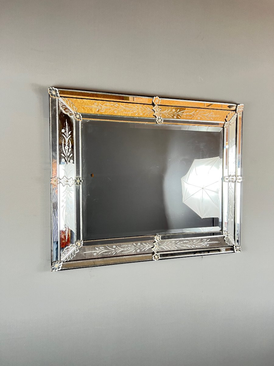 Large Venetian Mirror, 20th Century-photo-3