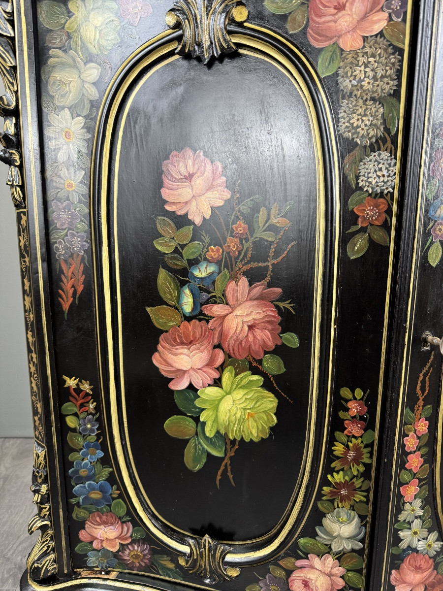 Meuble de rangement peint à la main, Epoque Napoléon III-photo-3