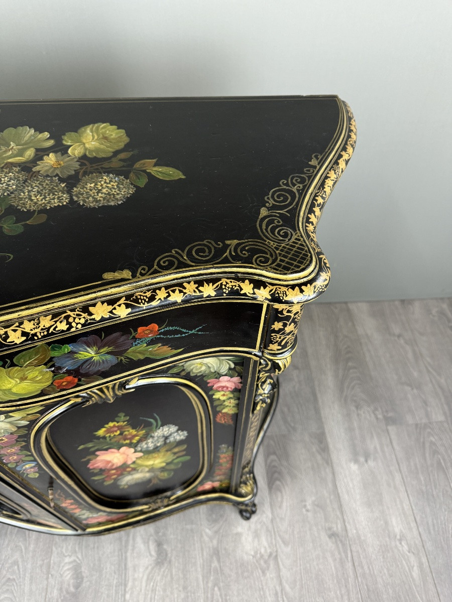Meuble de rangement peint à la main, Epoque Napoléon III-photo-1