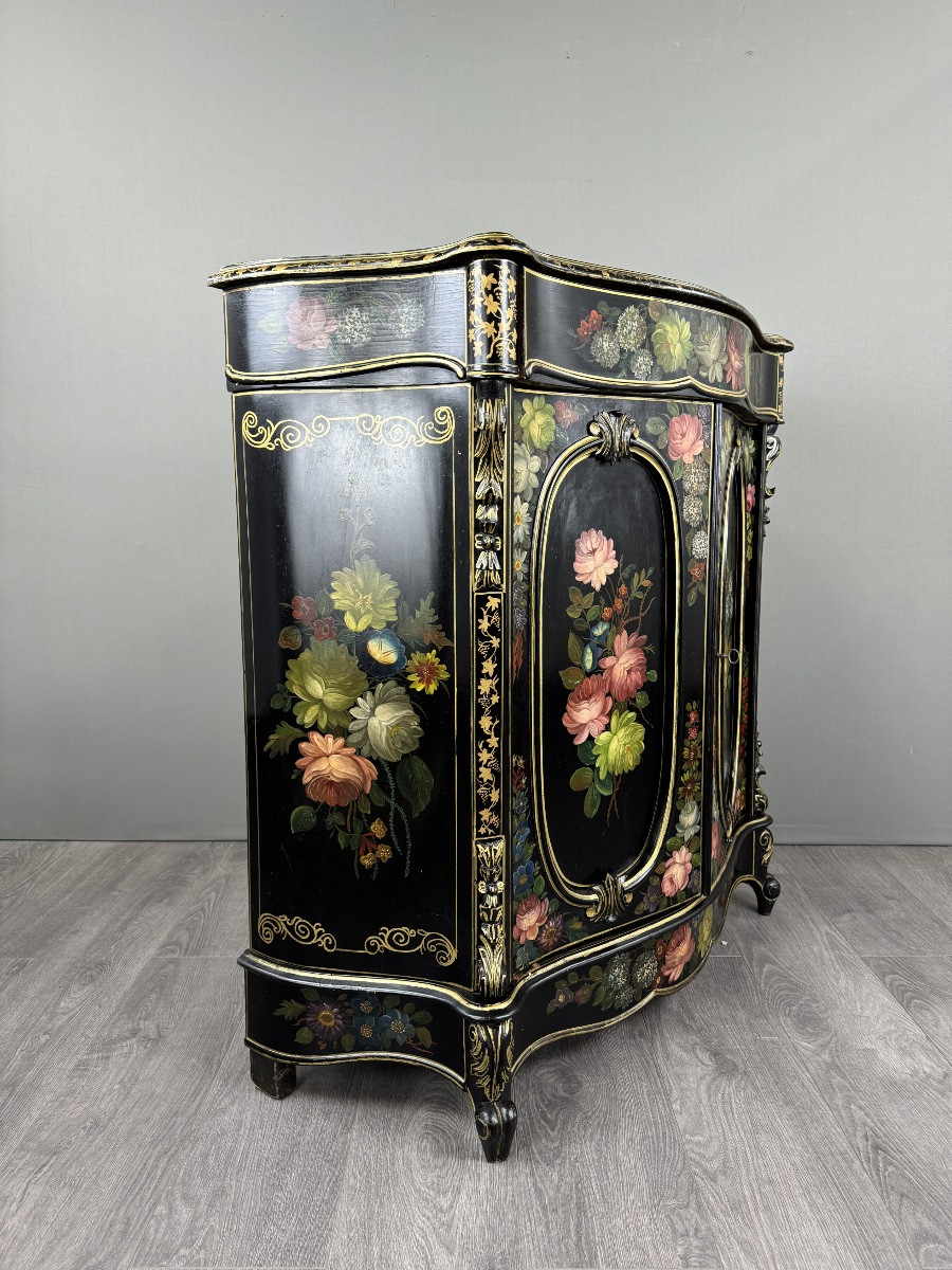 Meuble de rangement peint à la main, Epoque Napoléon III-photo-3