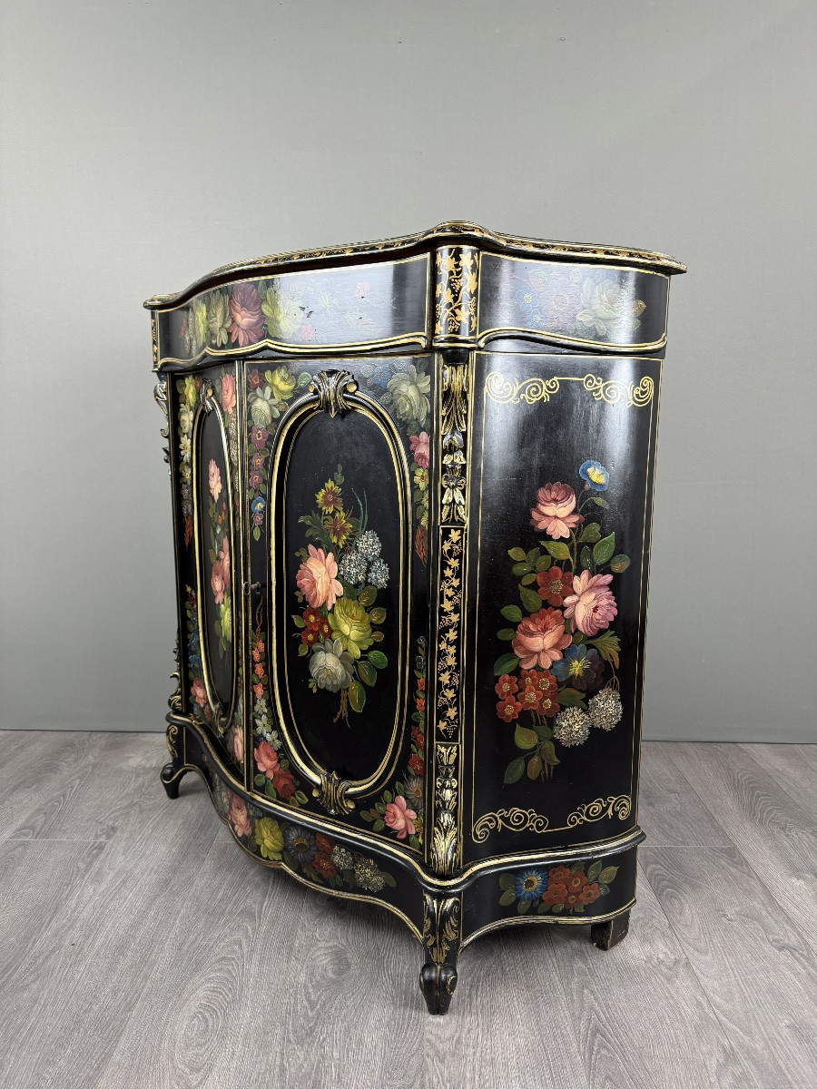 Meuble de rangement peint à la main, Epoque Napoléon III-photo-5