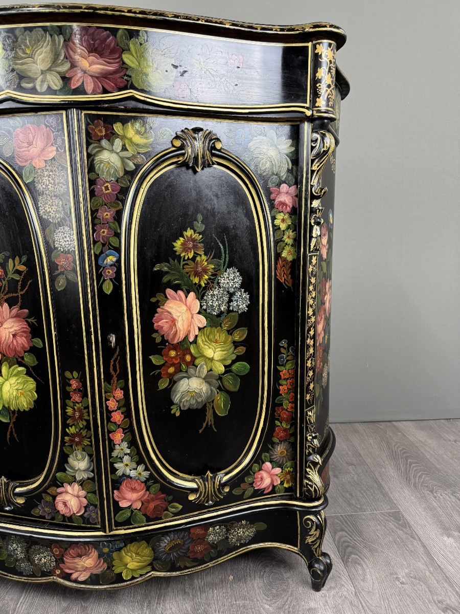 Meuble de rangement peint à la main, Epoque Napoléon III-photo-7