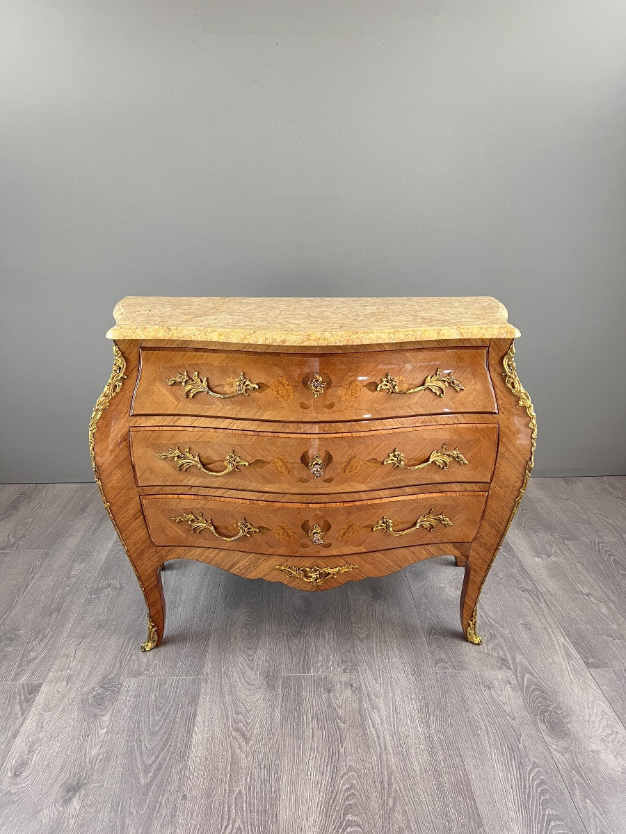 Louis XV Chest Of Drawers Stamped Marking P., Late 19th Century-photo-2