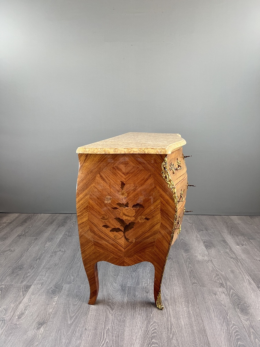 Louis XV Chest Of Drawers Stamped Marking P., Late 19th Century-photo-4