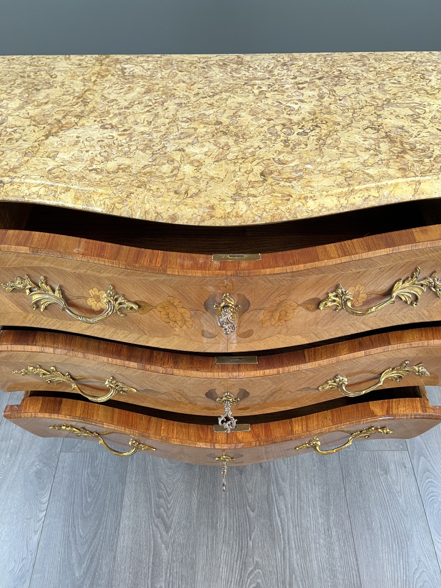 Louis XV Chest Of Drawers Stamped Marking P., Late 19th Century-photo-4