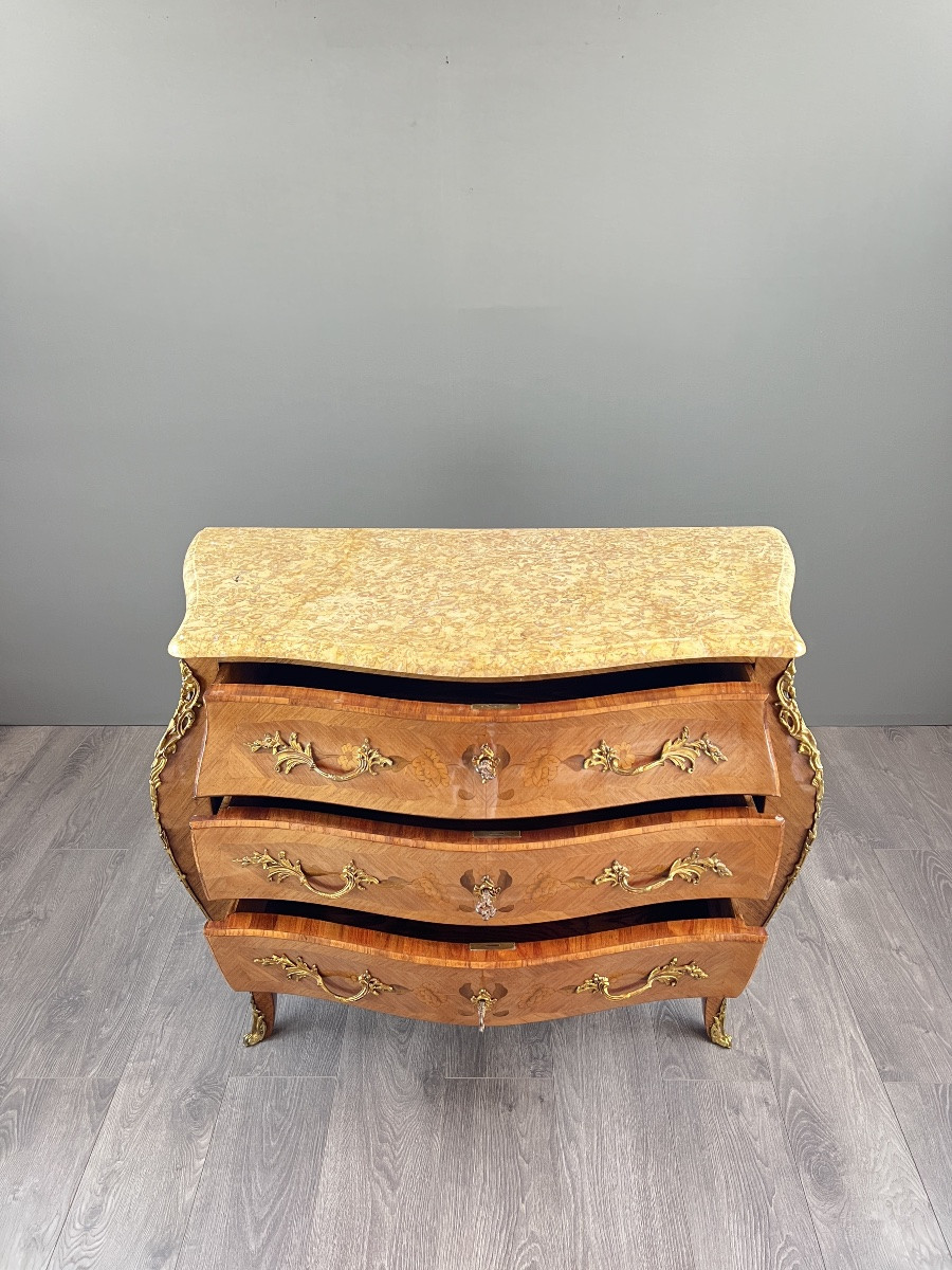 Louis XV Chest Of Drawers Stamped Marking P., Late 19th Century-photo-5