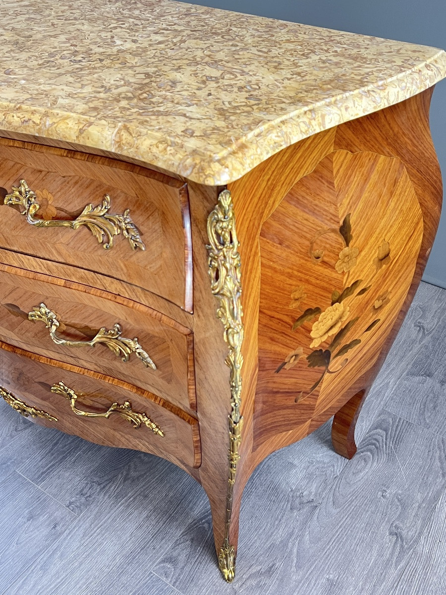 Louis XV Chest Of Drawers Stamped Marking P., Late 19th Century-photo-6