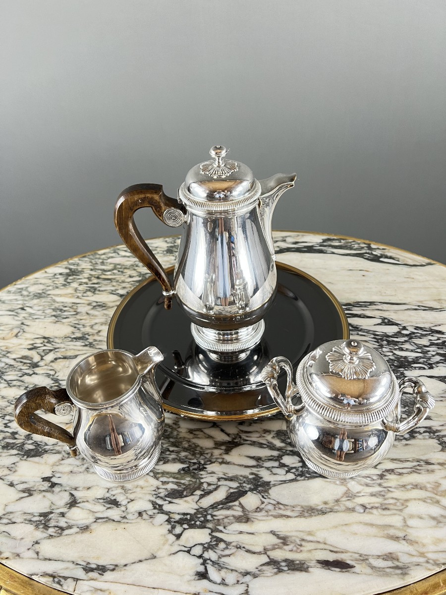 Silver-plated Tea And Coffee Set – Christofle, Gallia Collection-photo-2