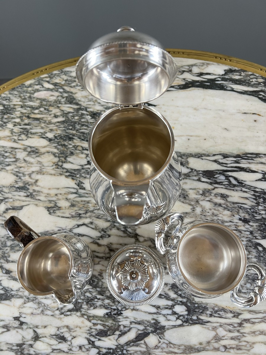 Silver-plated Tea And Coffee Set – Christofle, Gallia Collection-photo-3