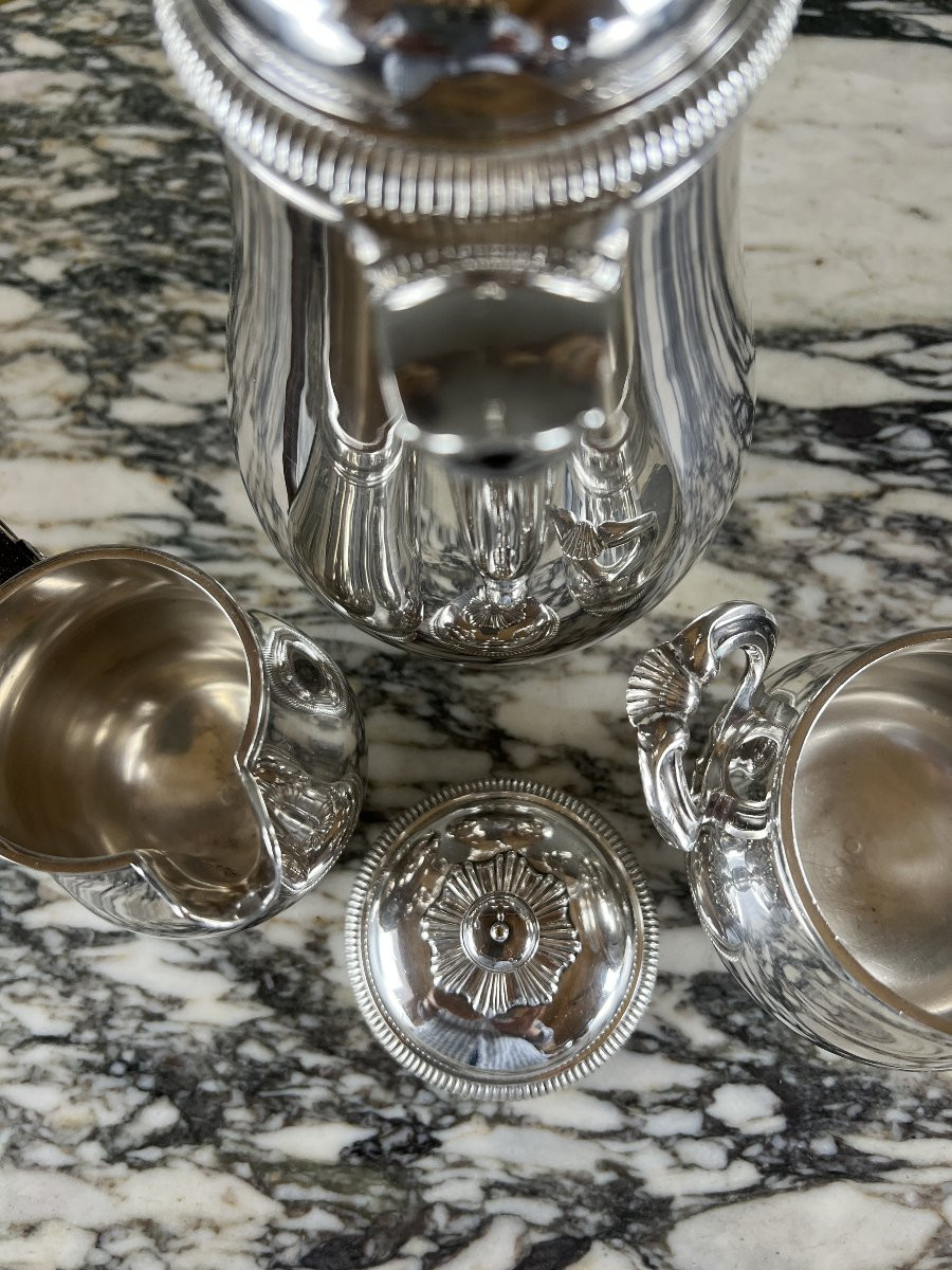 Silver-plated Tea And Coffee Set – Christofle, Gallia Collection-photo-4