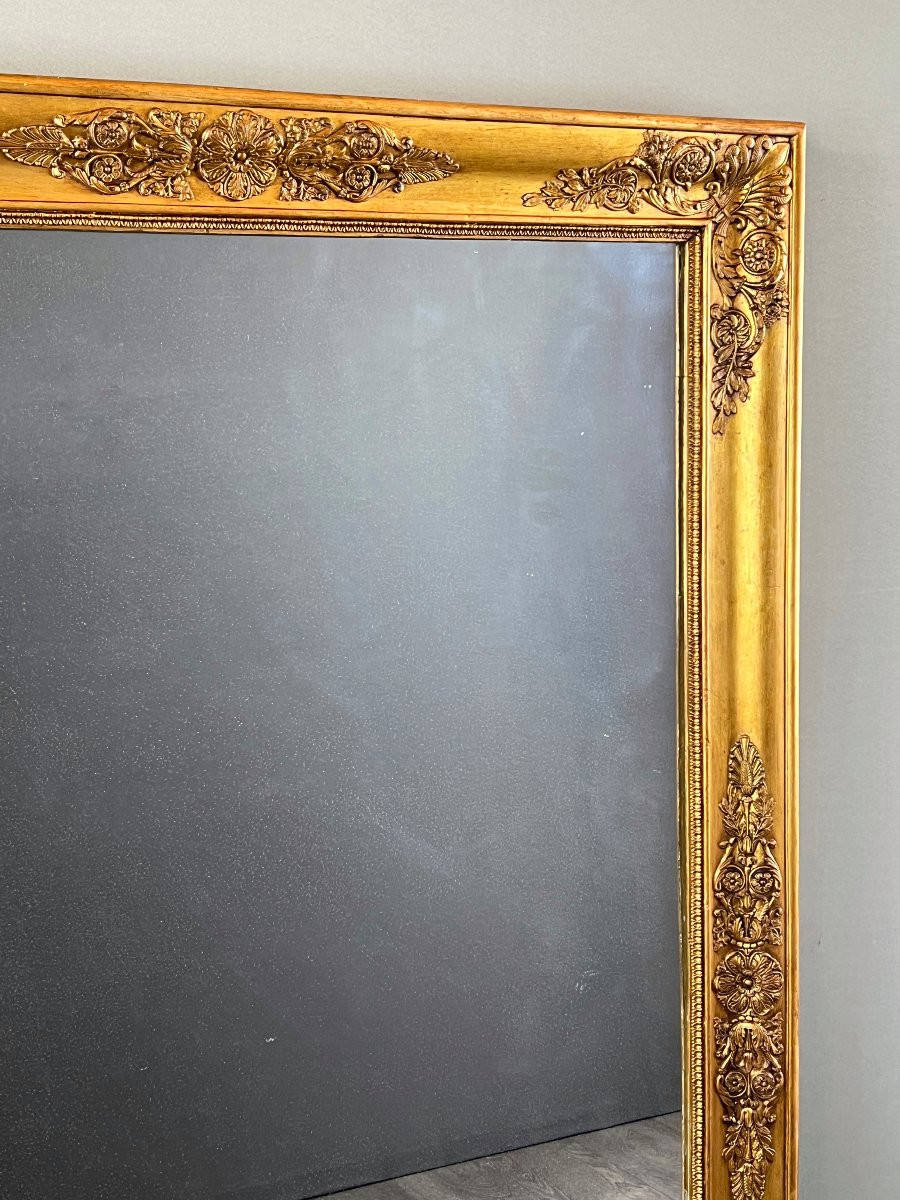 Empire Mirror In Gilded Wood, 19th Century-photo-1