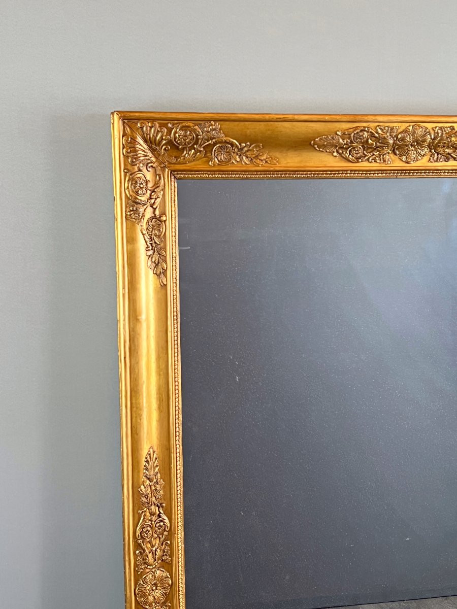 Empire Mirror In Gilded Wood, 19th Century-photo-5