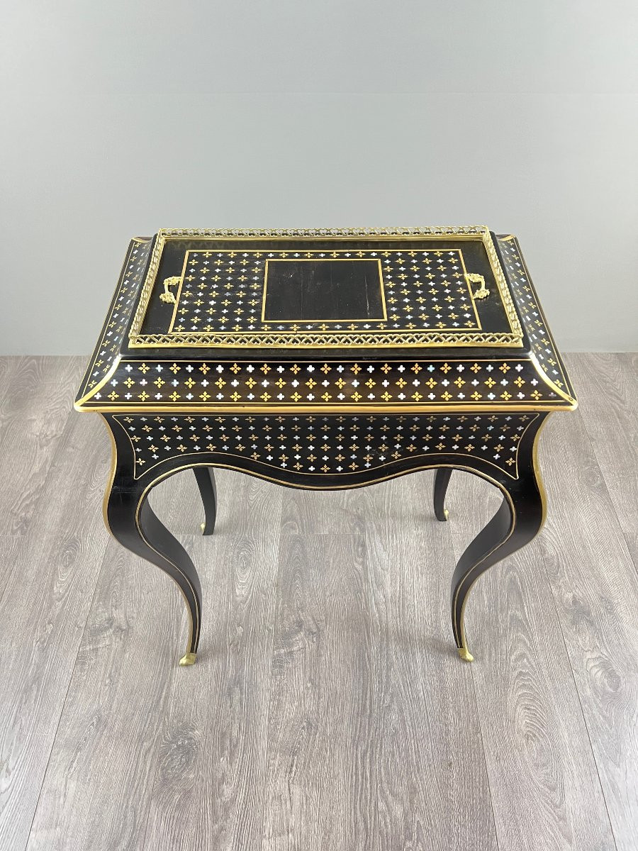 Napoleon III Planter In Boulle Marquetry, 19th Century -photo-2