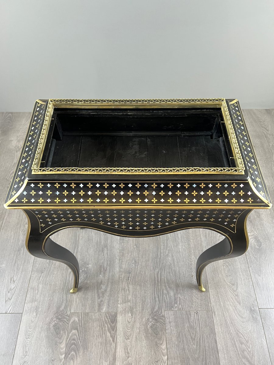 Napoleon III Planter In Boulle Marquetry, 19th Century -photo-5