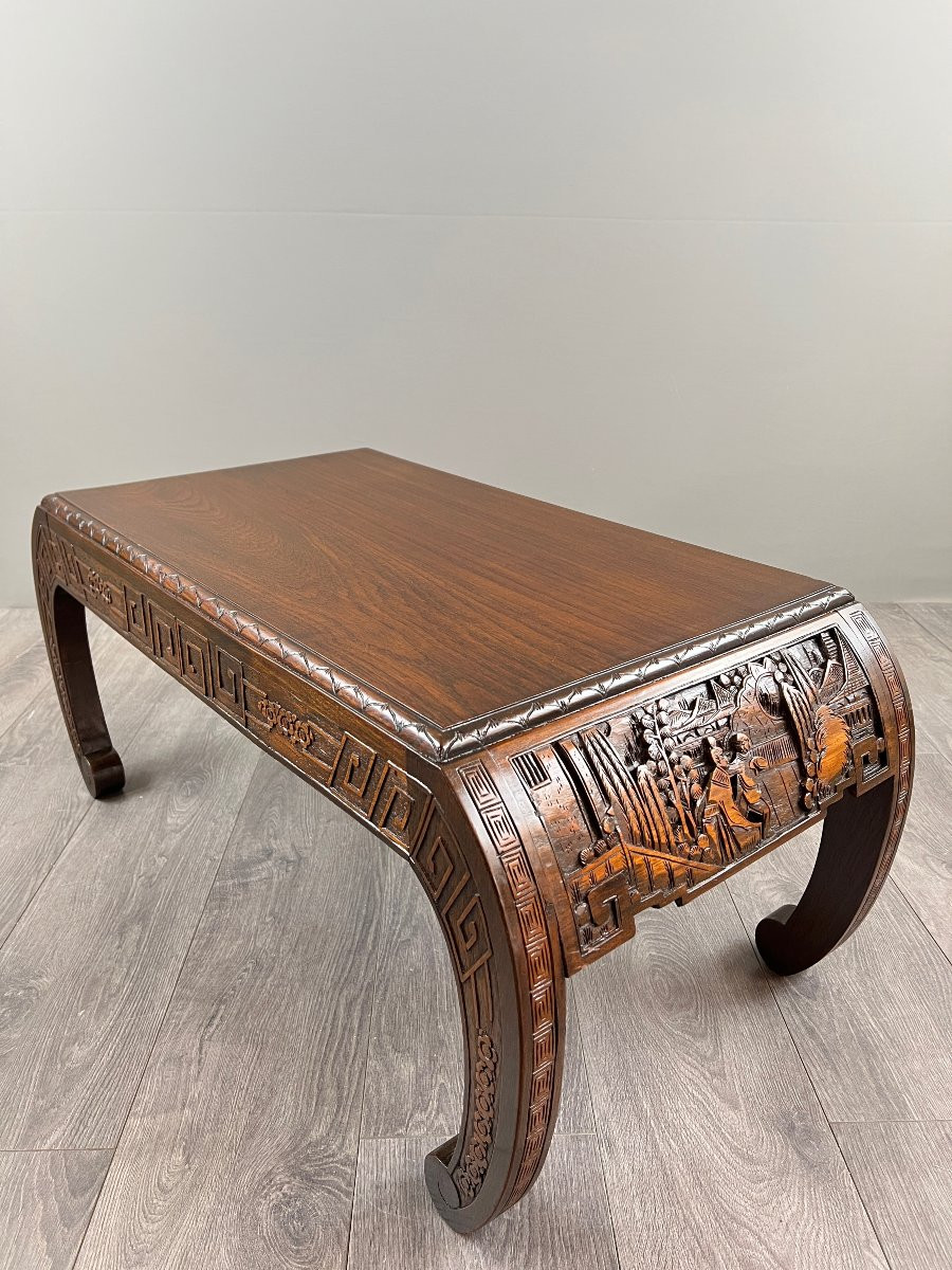 Chinese Carved Wooden Coffee Table, 20th Century-photo-5