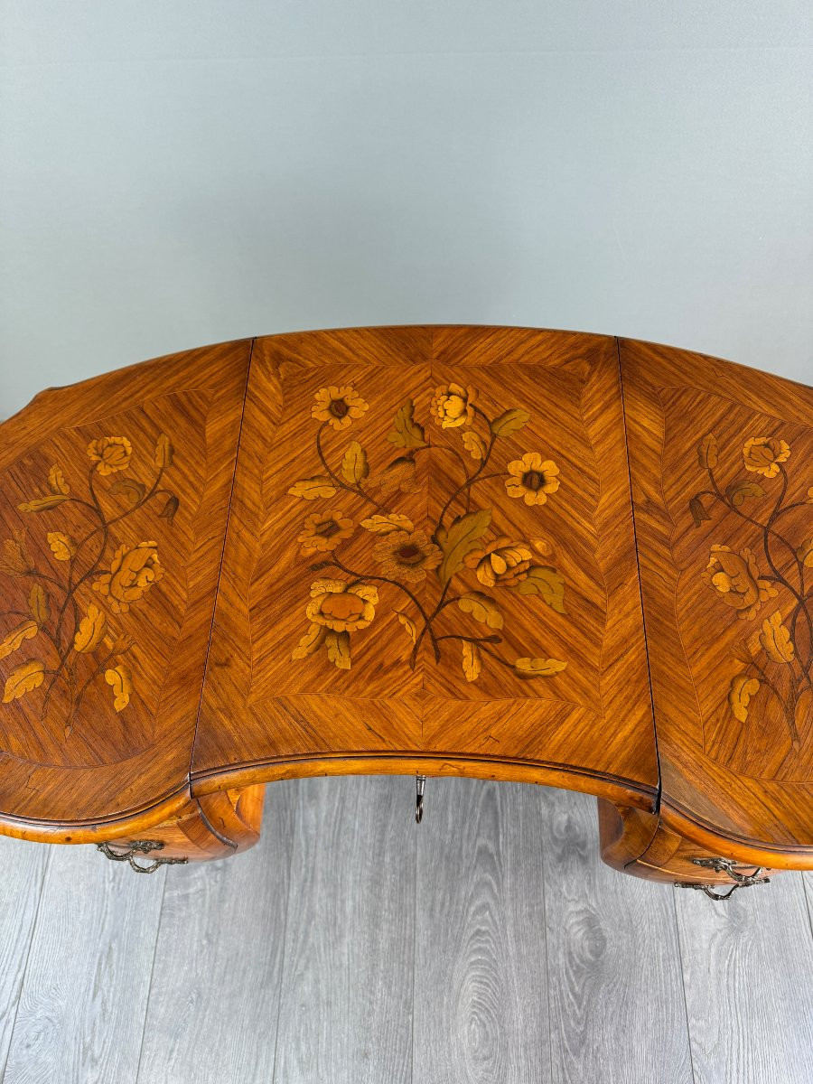 Louis XV Style Marquetry Dressing Table, 20th Century-photo-3