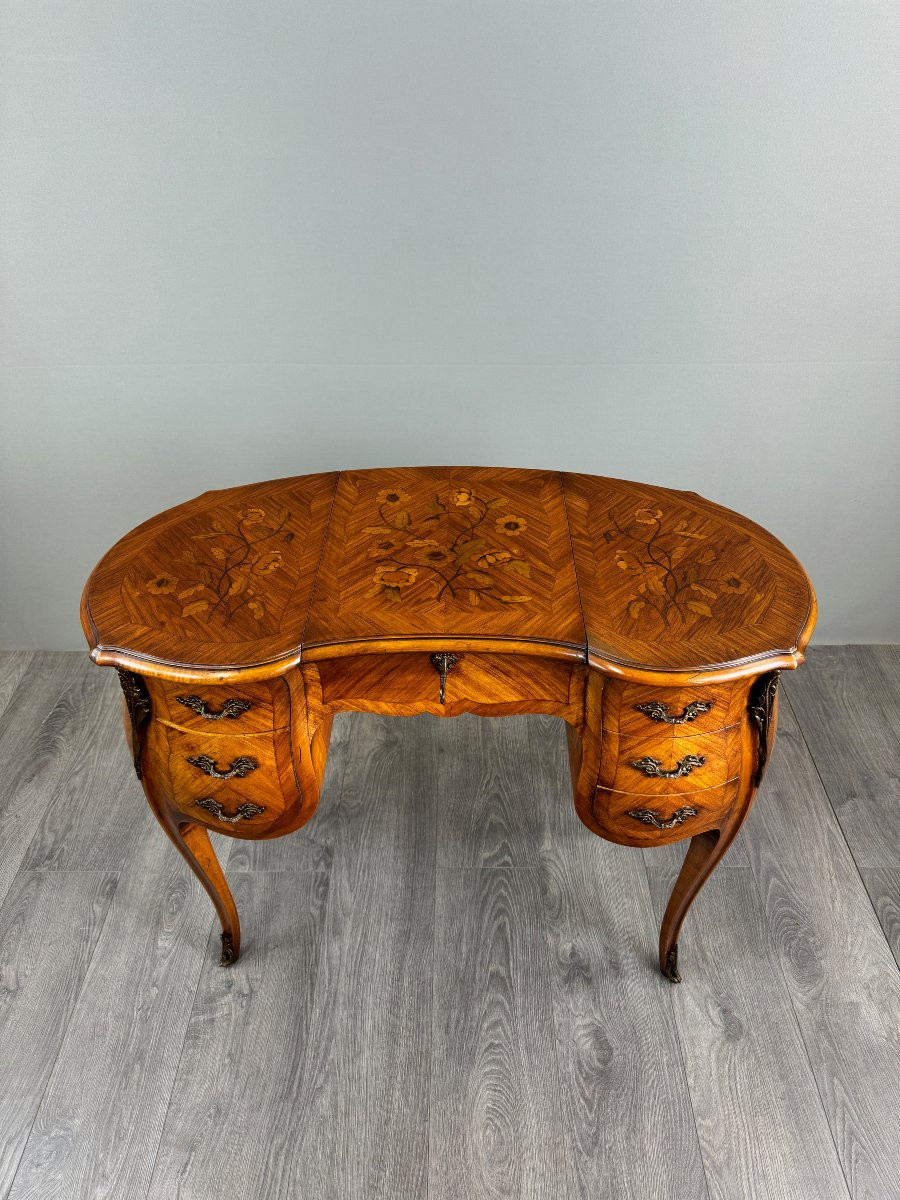 Louis XV Style Marquetry Dressing Table, 20th Century-photo-4
