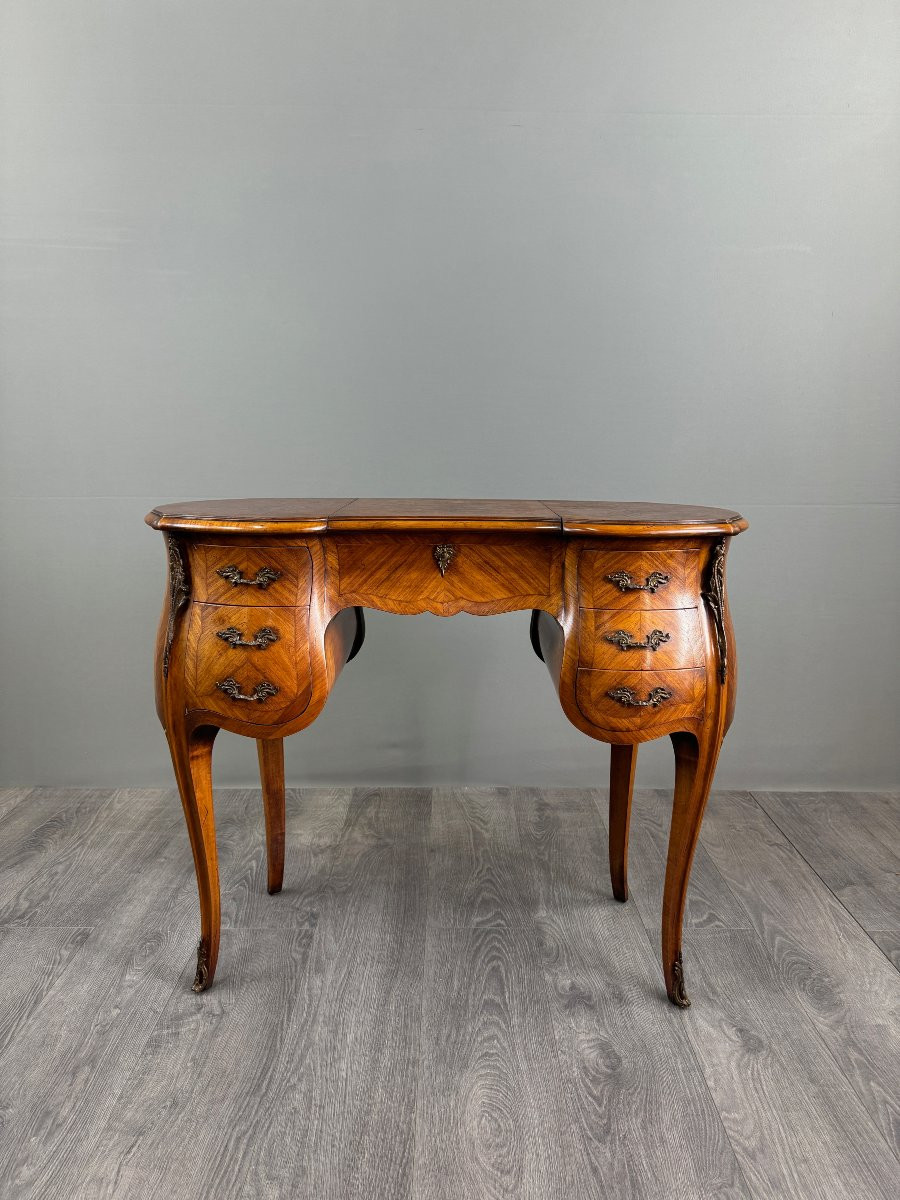 Louis XV Style Marquetry Dressing Table, 20th Century-photo-1