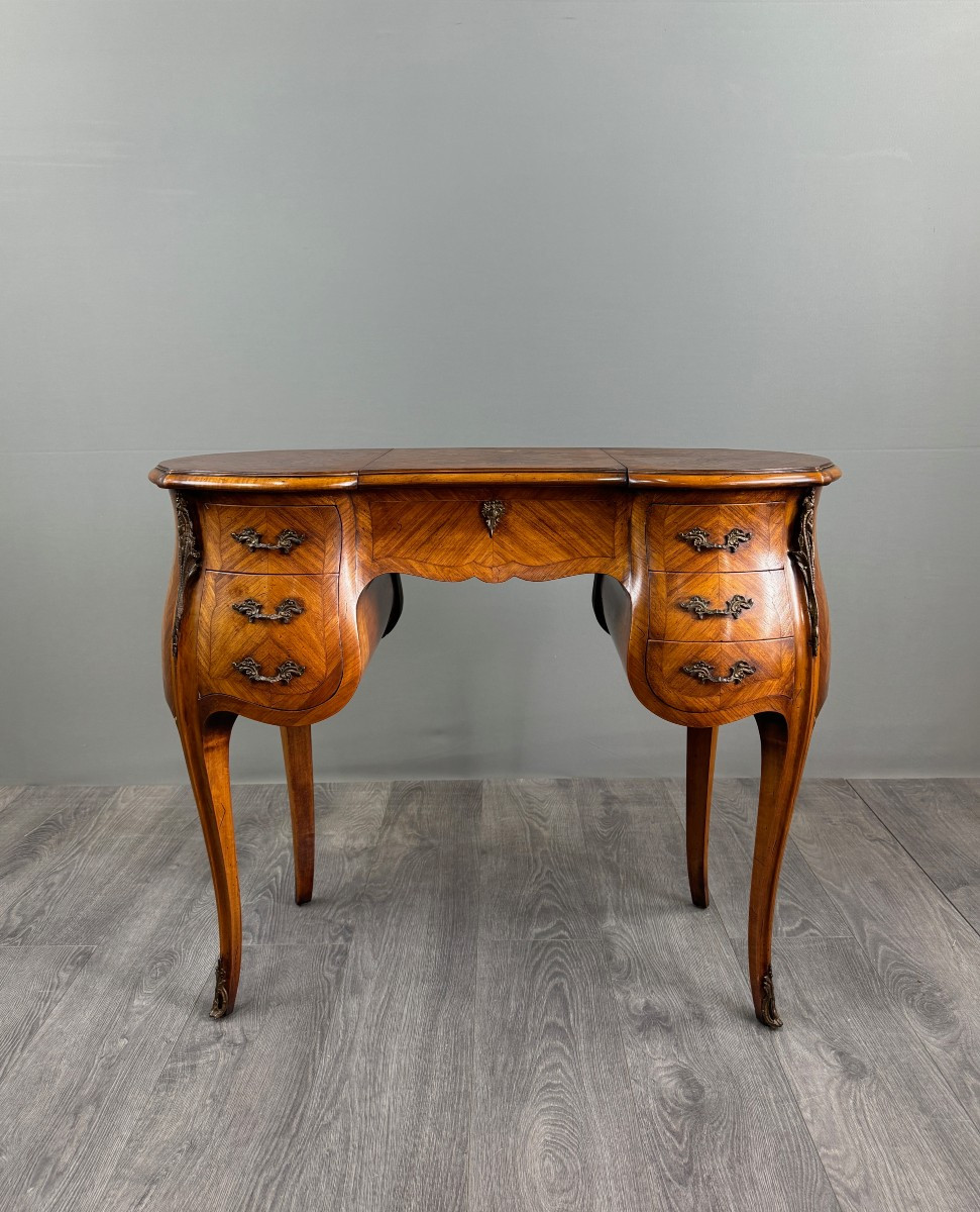 Louis XV Style Marquetry Dressing Table, 20th Century