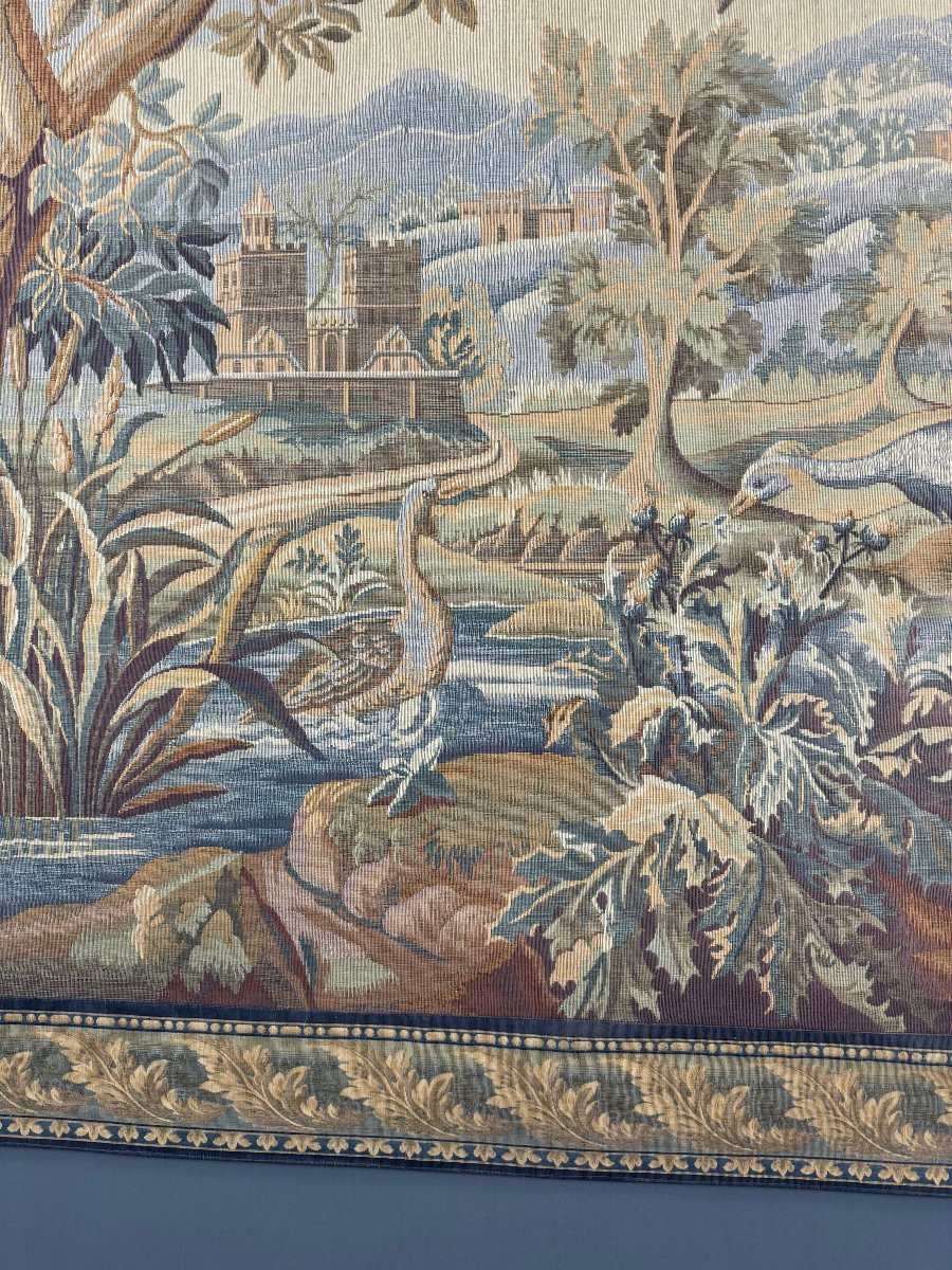 Tapestry “verdure With Birds”, 20th Century-photo-2