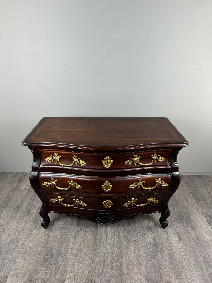 Commode Galbée de Style Louis XV , Époque Napoléon III -photo-2