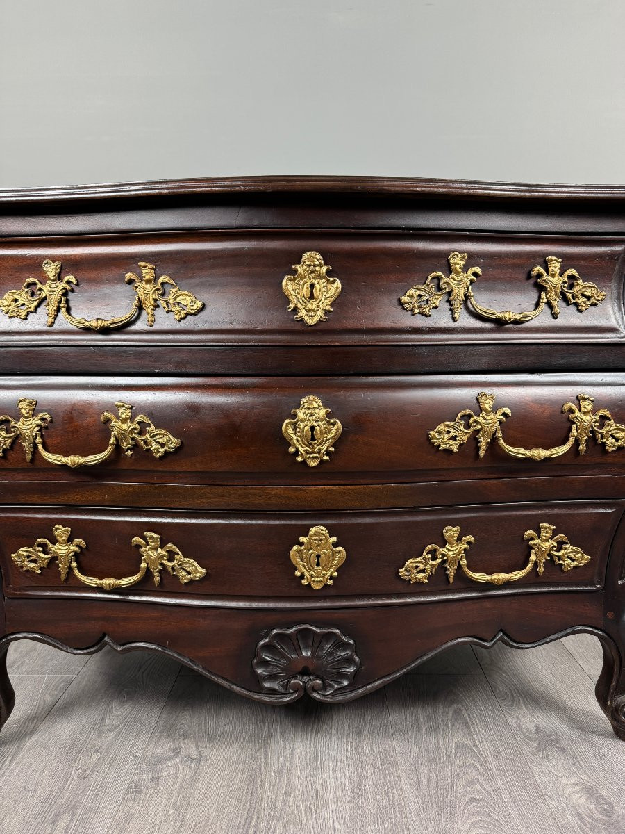 Commode Galbée de Style Louis XV , Époque Napoléon III -photo-3