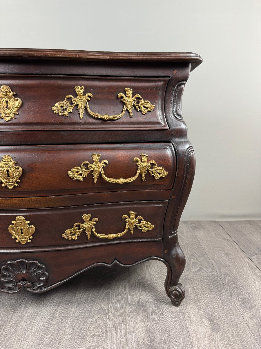 Commode Galbée de Style Louis XV , Époque Napoléon III -photo-4