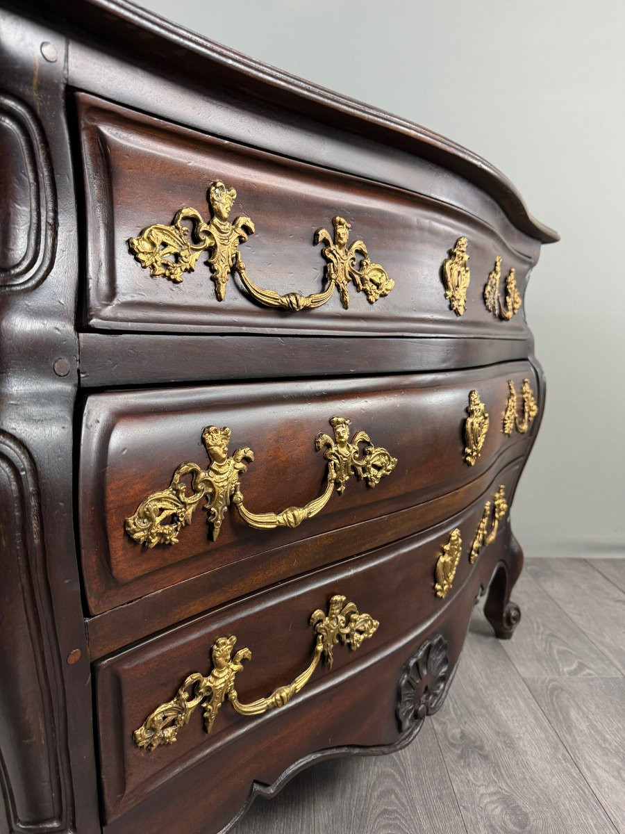 Commode Galbée de Style Louis XV , Époque Napoléon III -photo-1