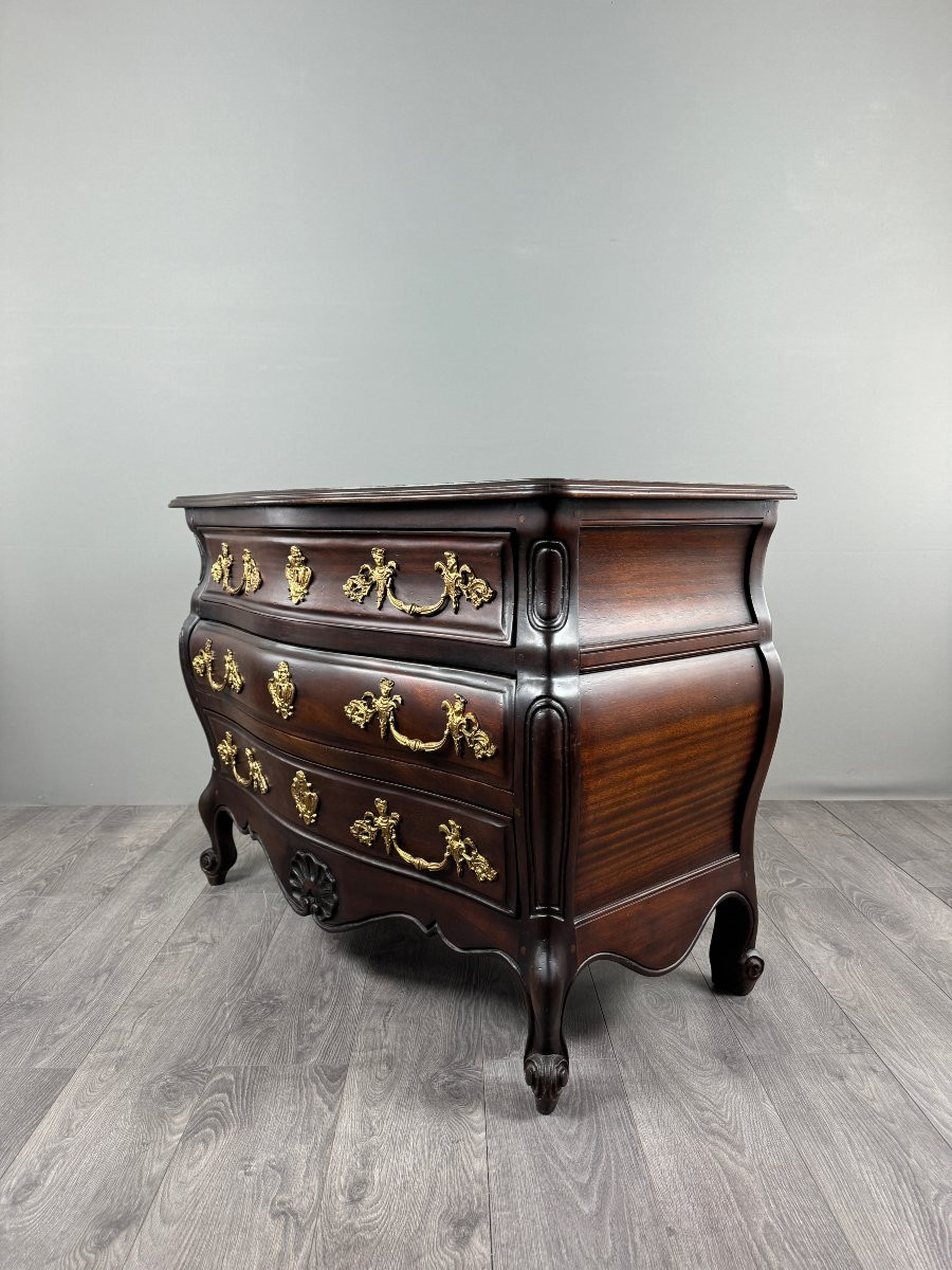 Commode Galbée de Style Louis XV , Époque Napoléon III -photo-2