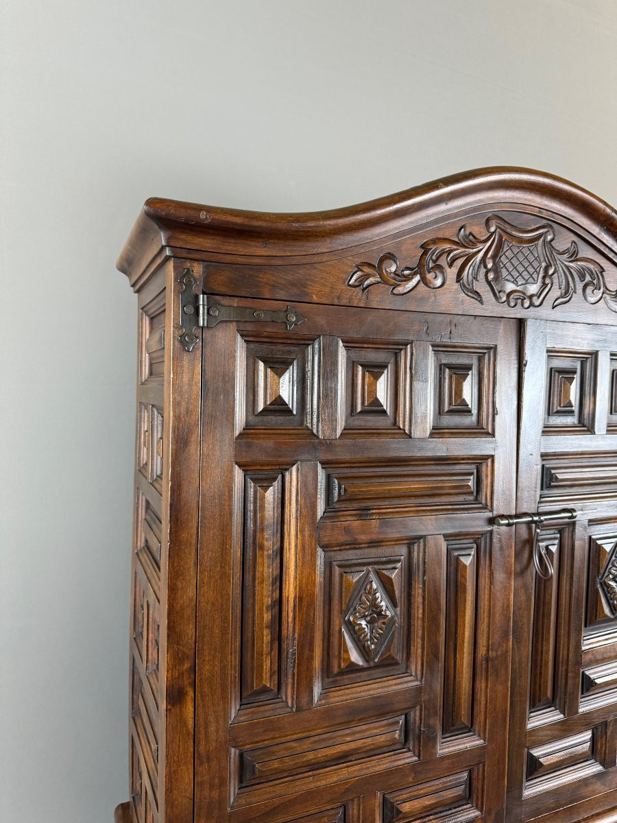 Cabinet-Secrétaire en Bois Sculpté, Style Néo-Renaissance, Époque Fin XIXe Siècle-photo-3