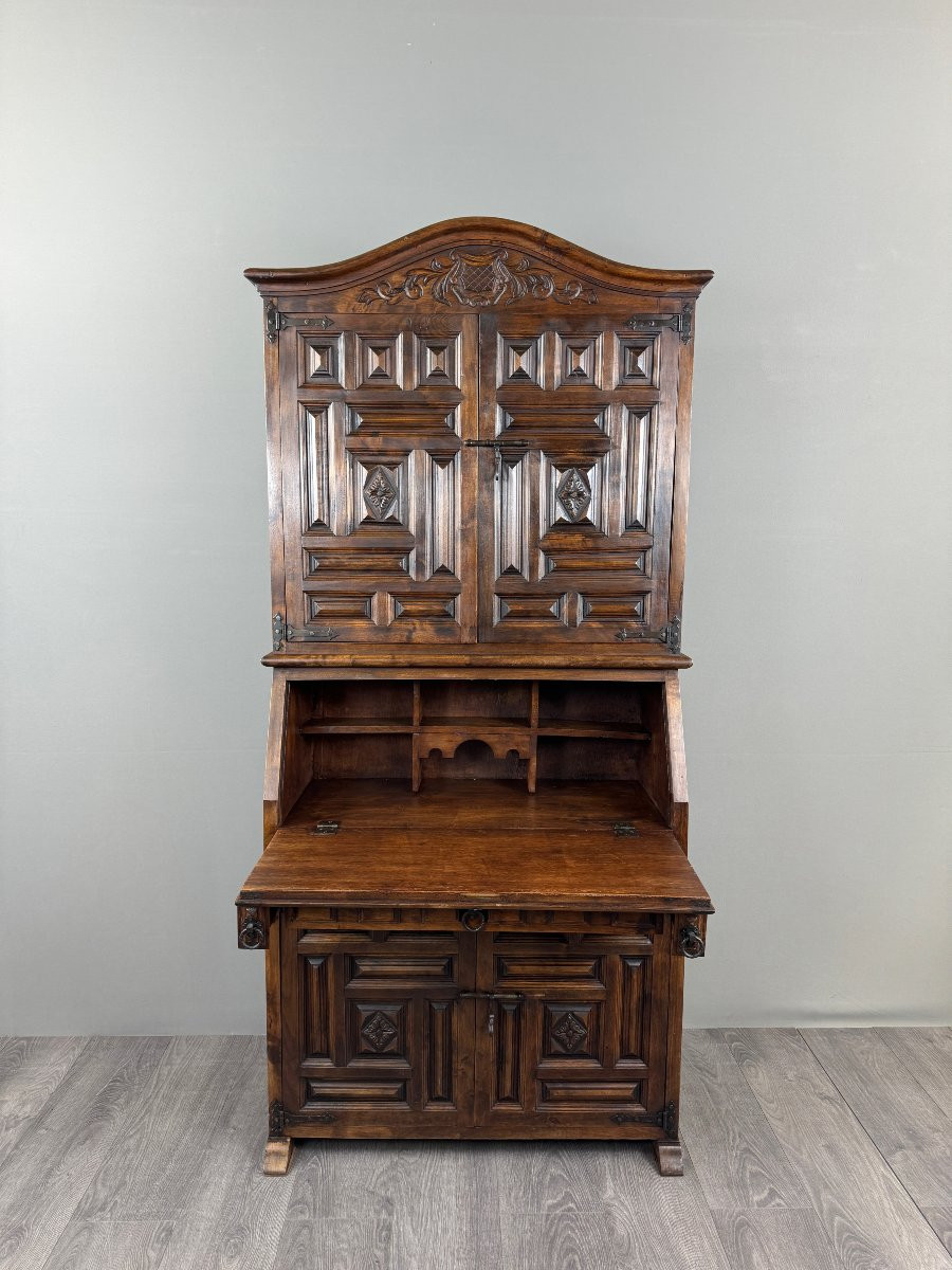 Cabinet-Secrétaire en Bois Sculpté, Style Néo-Renaissance, Époque Fin XIXe Siècle-photo-7