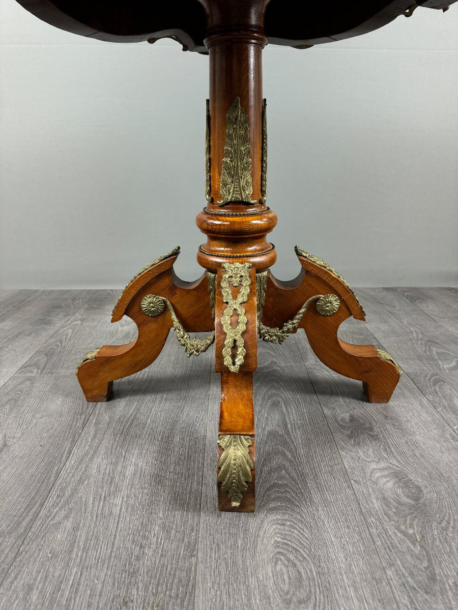 Louis XV Style Pedestal Table, 20th Century-photo-5