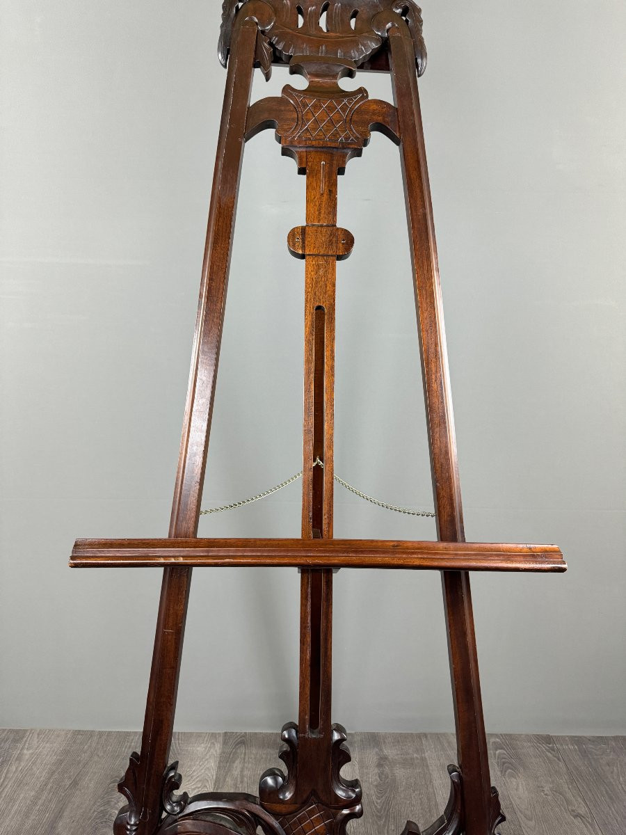 Chevalet de présentation en bois sculpté, travail français, fin XIXe siècle-photo-3