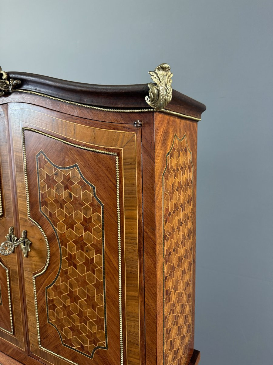 Secrétaire en marqueterie, Style Louis XV, début XXe siècle-photo-2