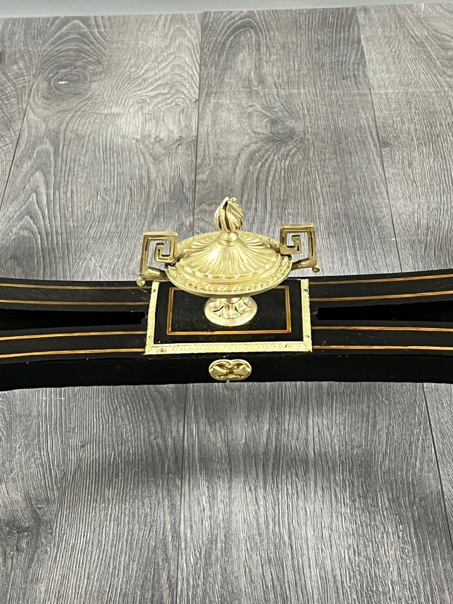 Table à écrire de style Napoléon III en marqueterie et bronzes dorés, XIXe Siècle-photo-4