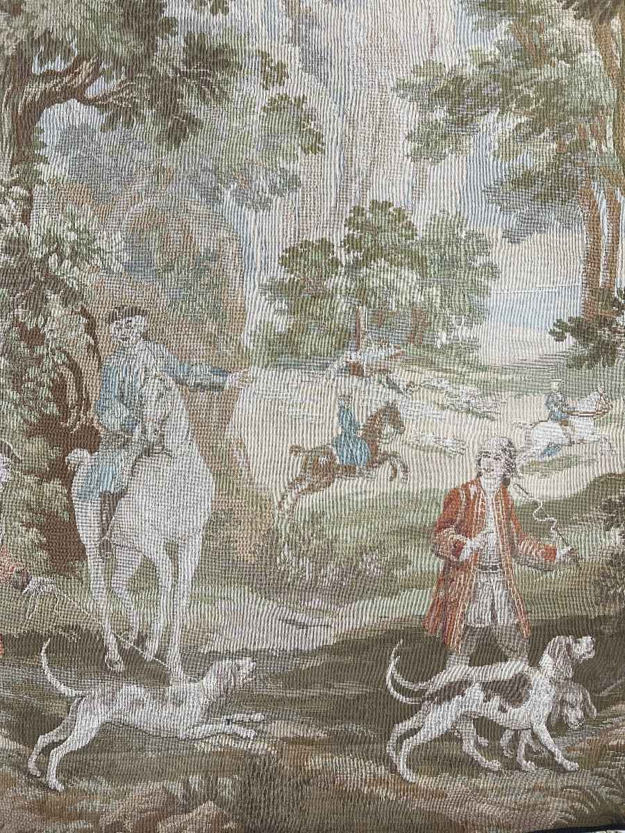 Tapisserie murale « Scène de chasse », style Louis XV, XXe siècle-photo-3