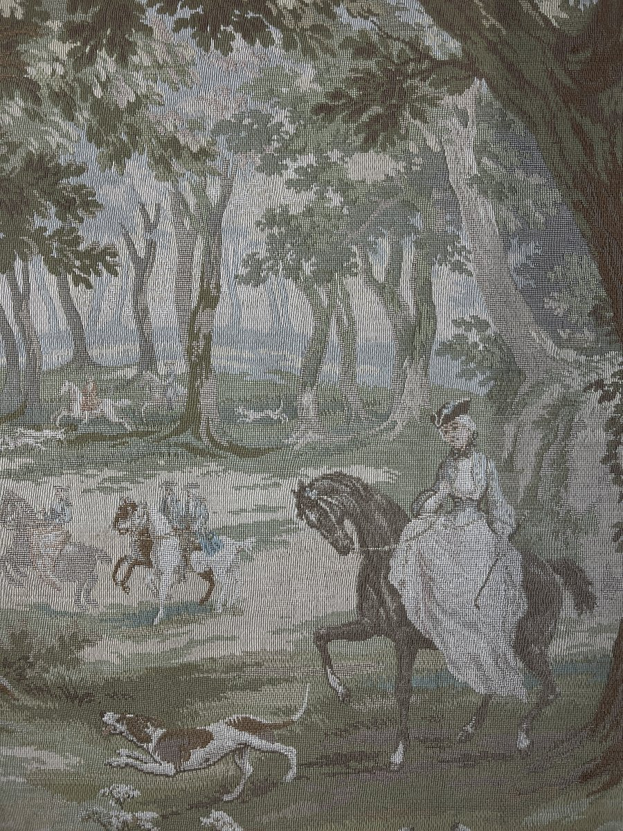Tapisserie murale « Scène de chasse », style Louis XV, XXe siècle-photo-1