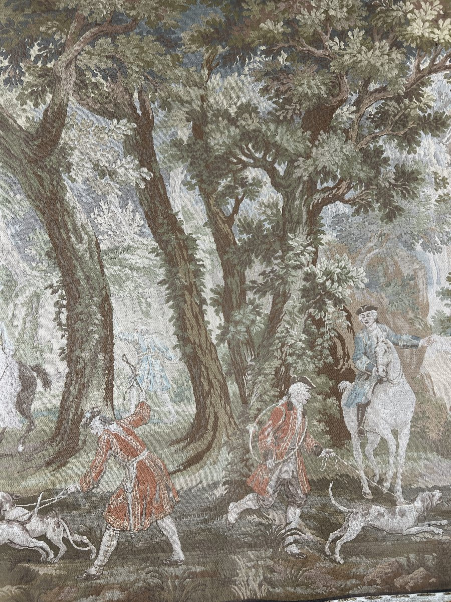 Tapisserie murale « Scène de chasse », style Louis XV, XXe siècle-photo-4