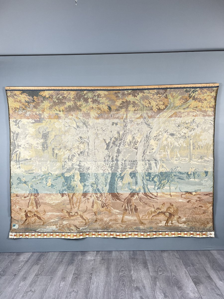 Tapisserie murale « Scène de chasse », style Louis XV, XXe siècle-photo-5