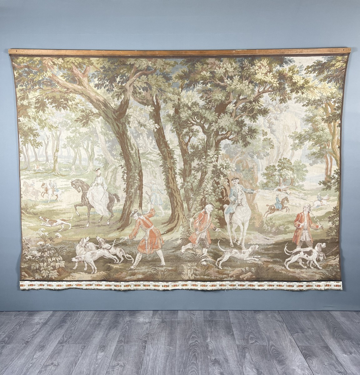 Tapisserie murale « Scène de chasse », style Louis XV, XXe siècle