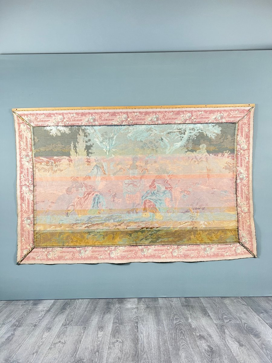 Grande tapisserie décorative à scène galante, XXe siècle-photo-3