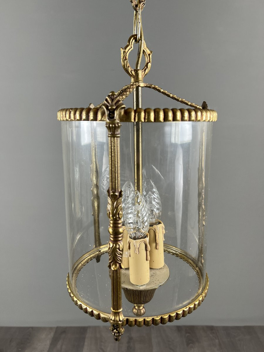 Paire de lanternes suspendues de style Louis XVI, XXe Siècle-photo-3