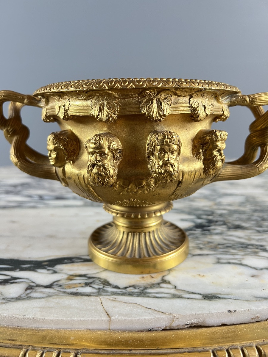 Large Pompeian Bowl With Two Bronze Handles, 19th Century-photo-2