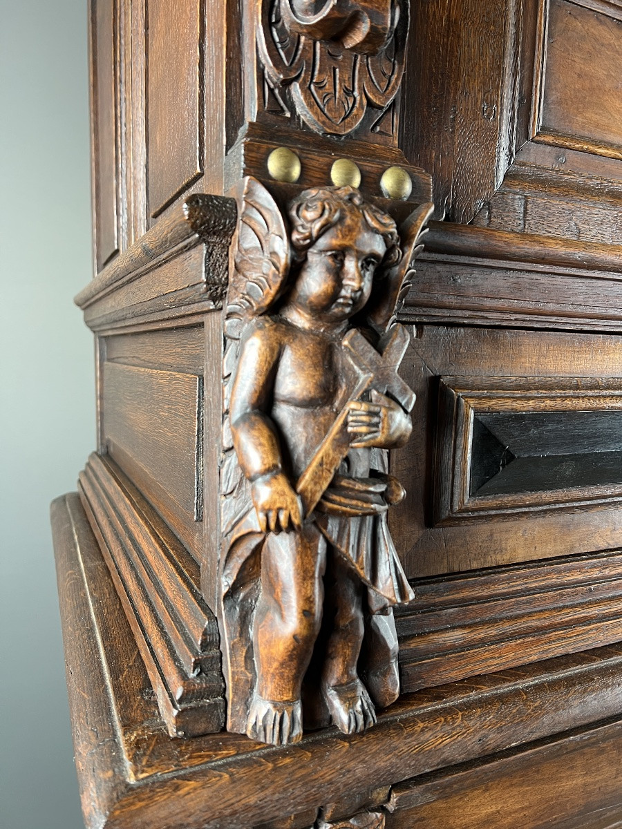 Buffet ancien en bois sculpté style Renaissance, fin XVIIIe / début XIXe siècle-photo-2