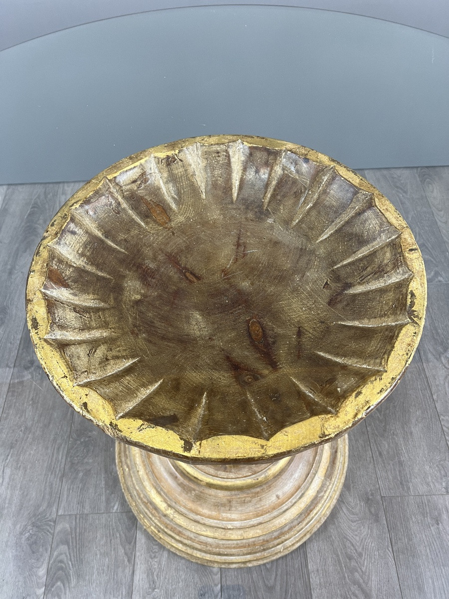 Table sur pied central en bois sculpté, XXe siècle-photo-2