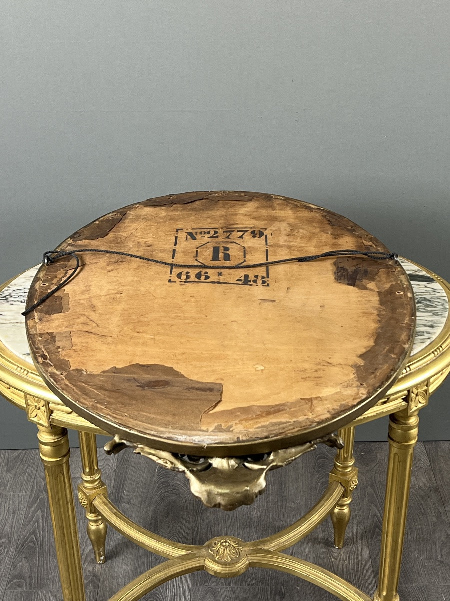 Oval Giltwood Mirror In The Louis XV Style, 19th Century-photo-2