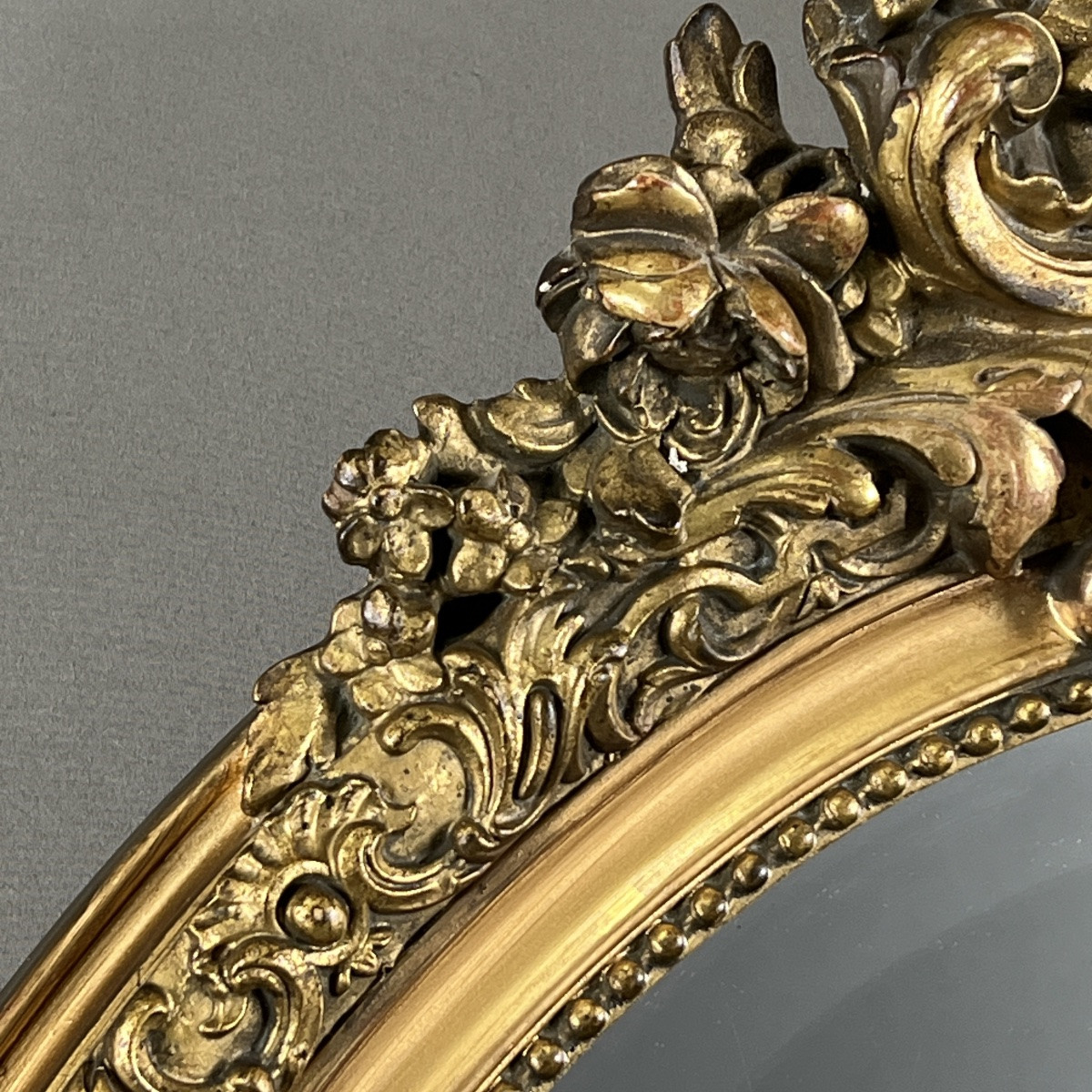 Oval Giltwood Mirror In The Louis XV Style, 19th Century-photo-7